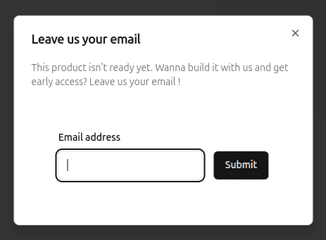 form with email address input